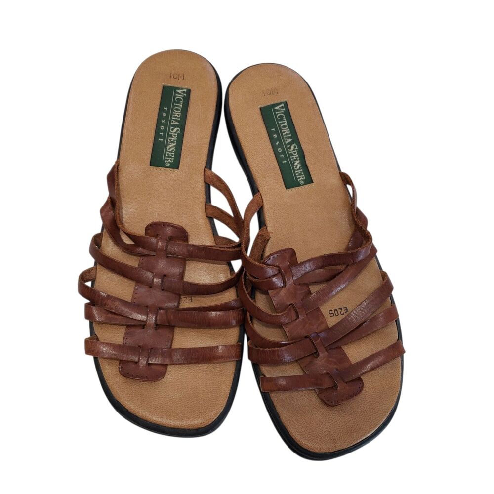 Victoria Spencer Woman's Leather Sandals, Size 10 M